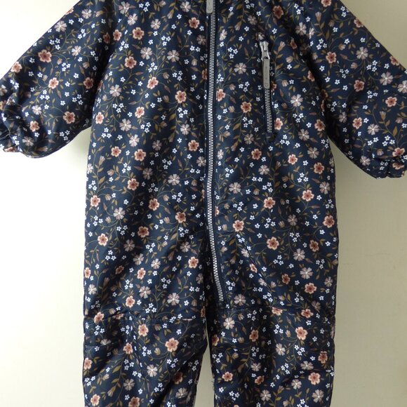 H&M Navy Floral Water-Repellent Snowsuit, Size 12 Months - Picture 3 of 5